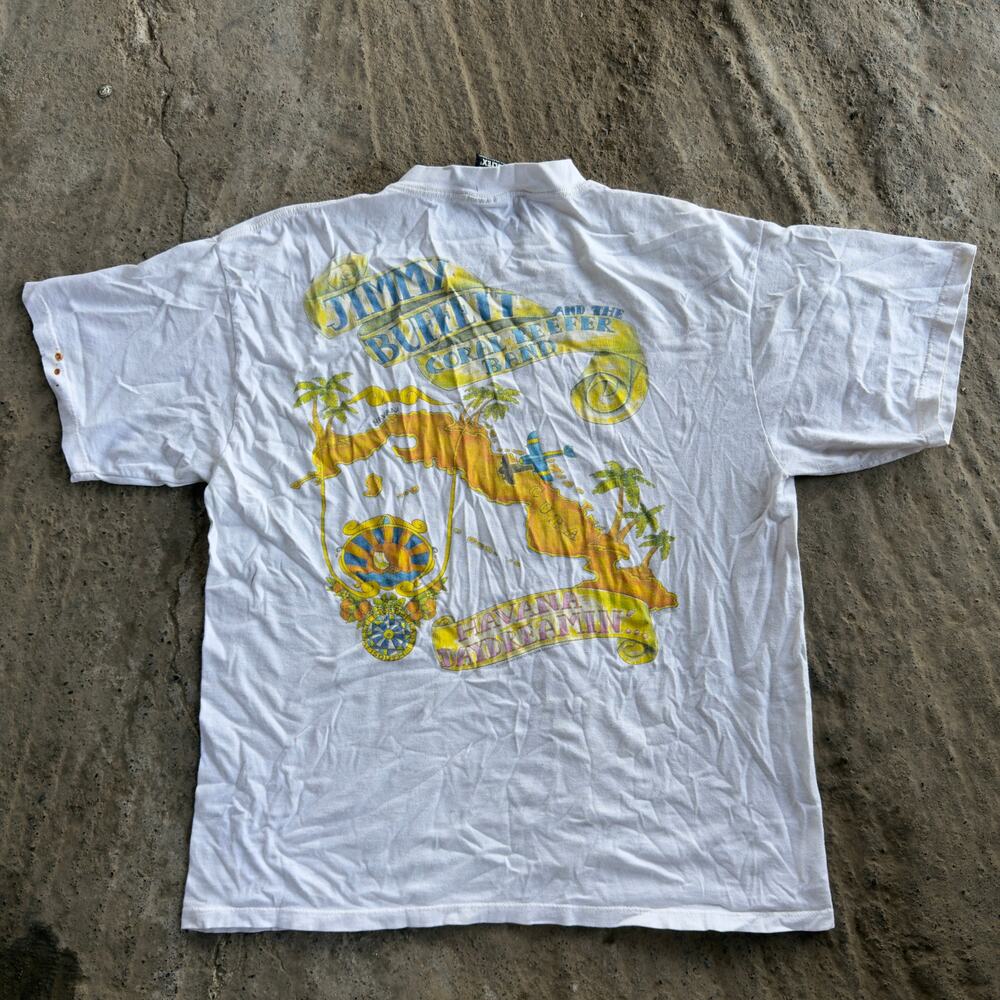 1997 Giant Jimmy Buffett Havana Daydreamin T Shirt XL CORAL REEF 2 Sided Vintage
